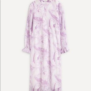 Ganni New/tag Swirl Pleated Georgette Dress